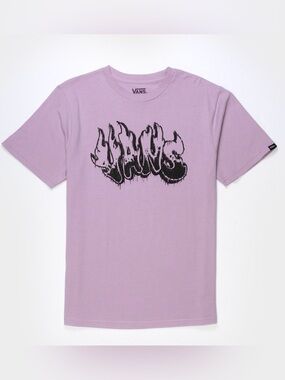 Vans Youth Lavender Tee with Black Flame Graphic